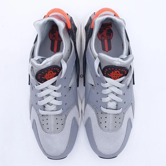 NEW Nike Air Huarache Sneakers DR8606-001 Grey Fog/Team Orange/Sail - Main Image